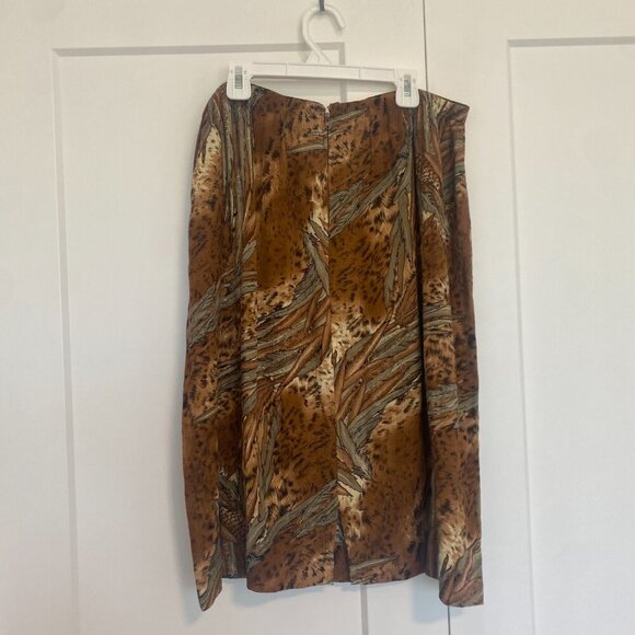 Vintage Lindor Safari Fitted Midi Skirt Size Large - Picture 6 of 7